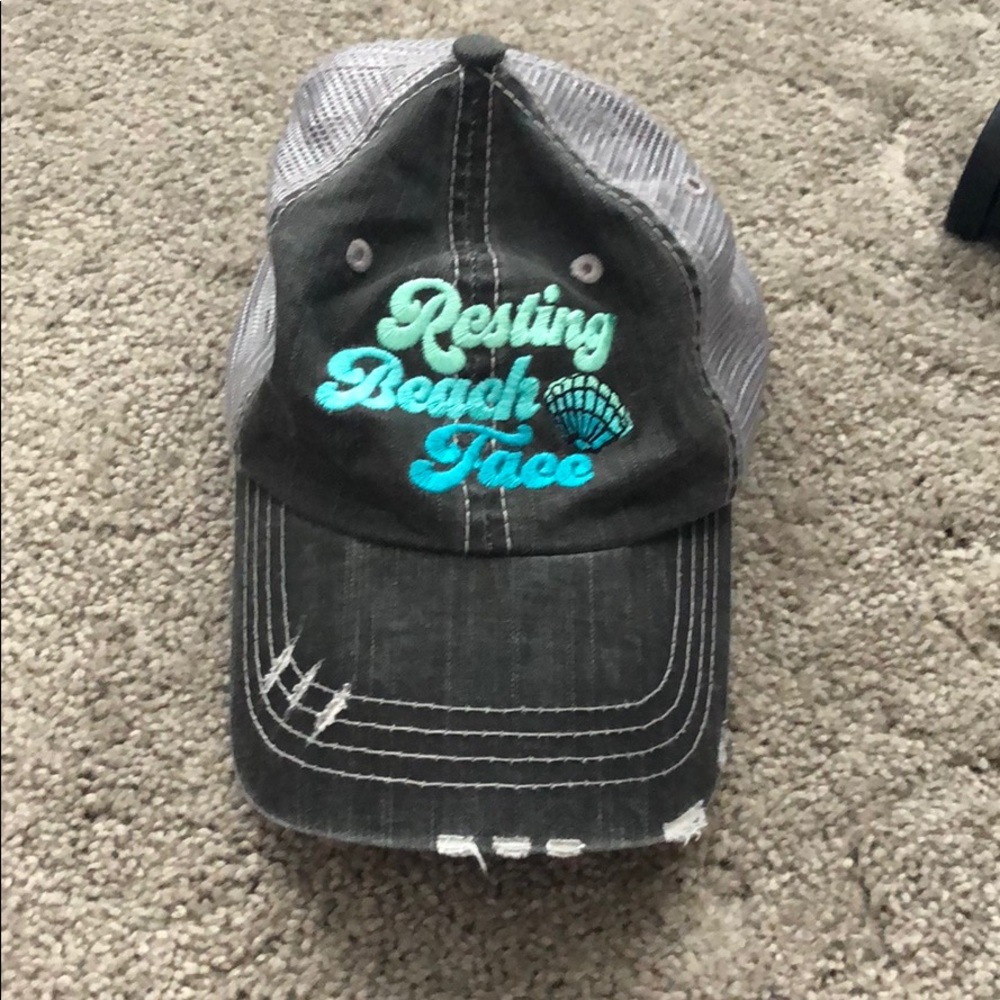 “resting beach face” trucker hat